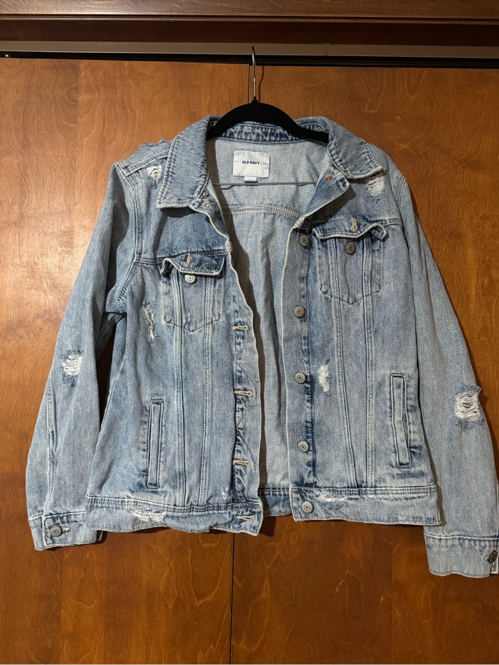 Old Navy Light Blue Distressed Denim Jacket